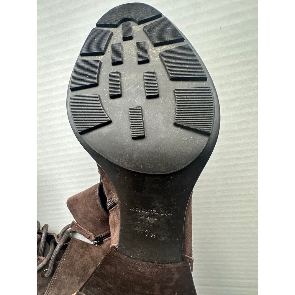 Aquatalia "Irene" Weatherproof Chestnut Brown Suede Boots - Size 7.5 - Picture 7 of 8